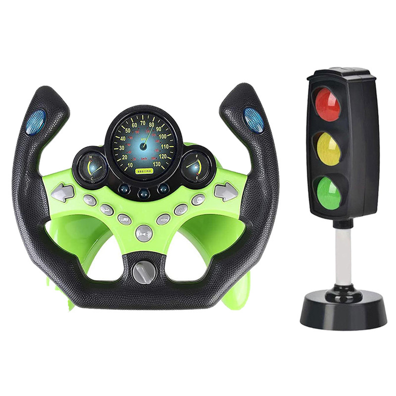 اسباب بازی مدل فرمان داشبوردی همراه با چراغ راهنمایی طرح اسپورت کد 2192E-45 مجموعه دو عددی