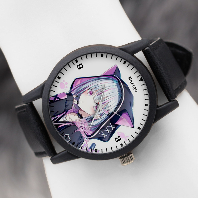 ساعت مچی عقربه ای ناکسیگو مدل دختر گربه ای کد LF6828