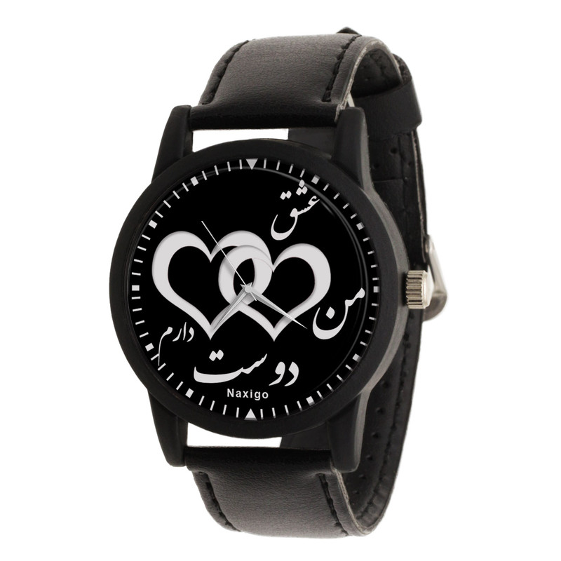 ساعت مچی عقربه ای ناکسیگو مدل عشق من دوست دارم کد LF12320