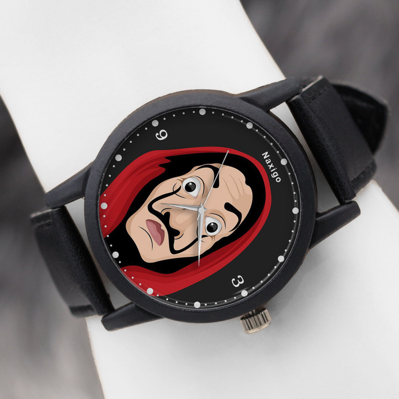 ساعت مچی عقربه ای ناکسیگو طرح Money Heist کد LF4206