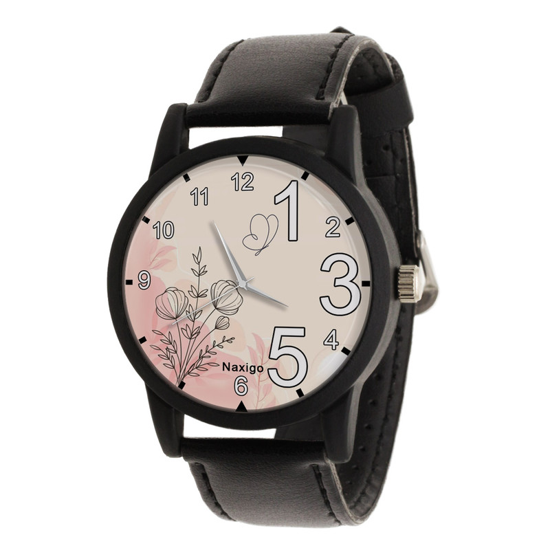ساعت مچی عقربه ای ناکسیگو مدل گل و پروانه کد LF11517