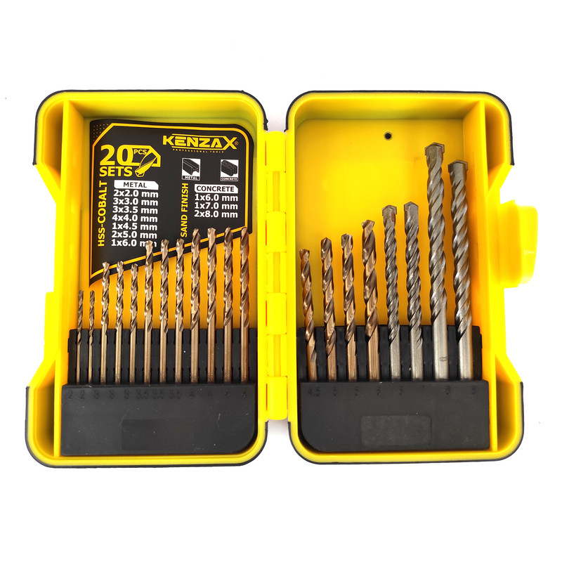 مته فلز و الماسه کنزاکس مدل KDB-120 مجموعه 20 عددی