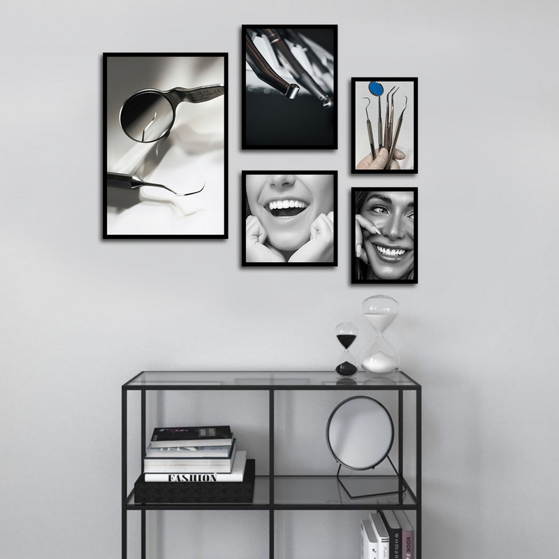 تابلو بکلیت طرح لبخند و دندانپزشکی مدل B-1780 مجموعه 5 عددی