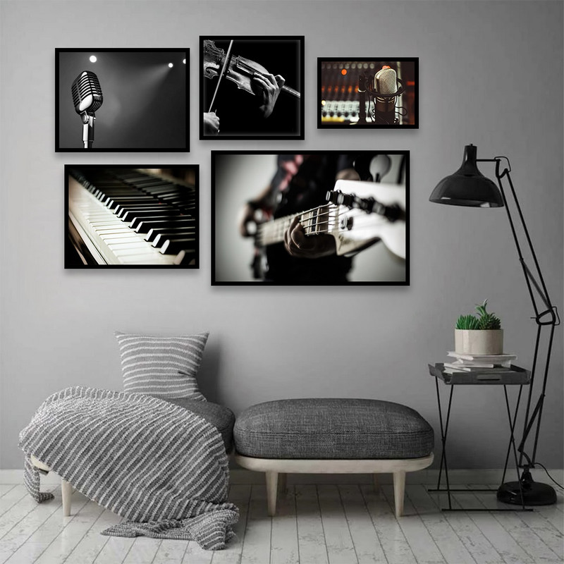 تابلو بکلیت طرح آلات و ساز موسیقی مدل B-836 مجموعه 5 عددی