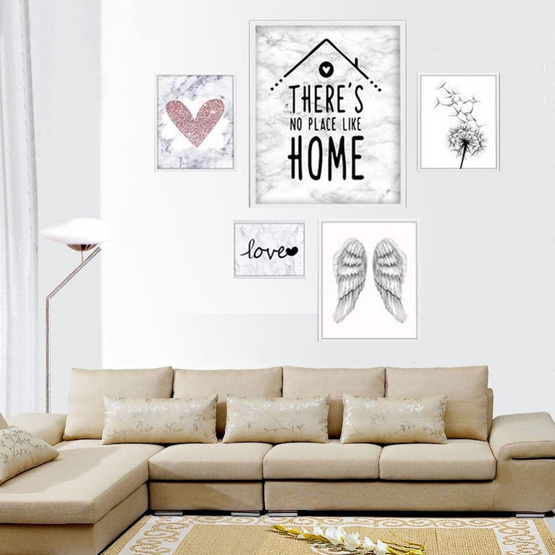 تابلو بکلیت طرح خانه و آرامش مدل دکوراتیو W-318 بسته 5 عددی