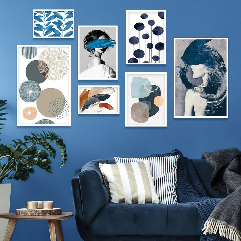 تابلو بکلیت طرح نقاشی آبرنگ و نقاشی مفهومی مدل W-693 مجموعه 7 عددی