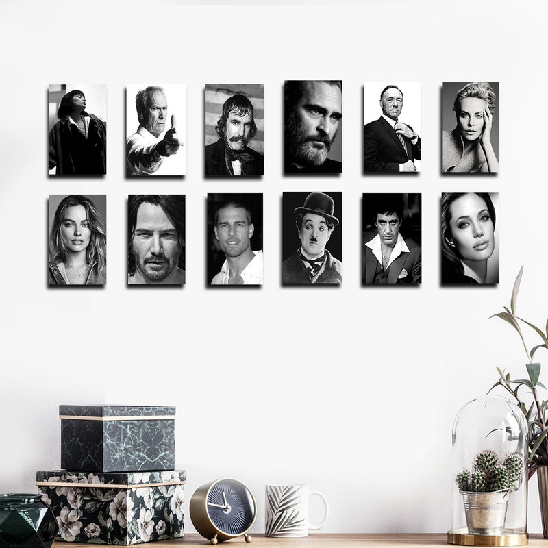 تابلو شاسی بکلیت طرح مشاهیر سینمای جهان مدل SH-1716 مجموعه 12 عددی