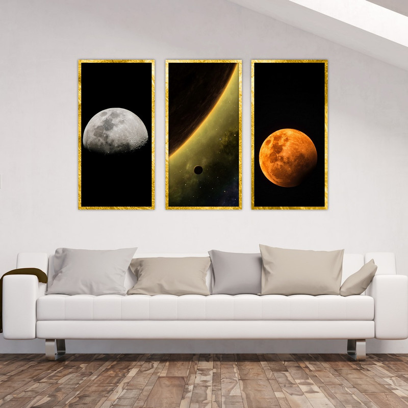 تابلو بکلیت طرح کهکشانی و ماه مدل T-529مجموعه 3 عددی