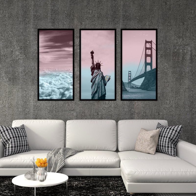 تابلو بکلیت طرح پل گلدن گیت مدل B-519 مجموعه 3 عددی