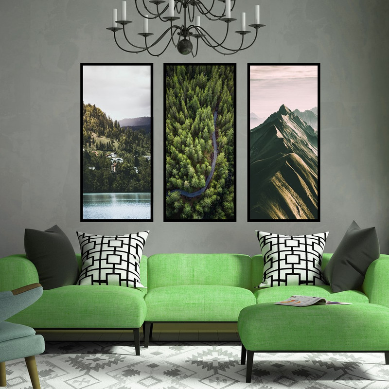 تابلو بکلیت طرح جنگل و کوه مدل B-505 مجموعه 3 عددی