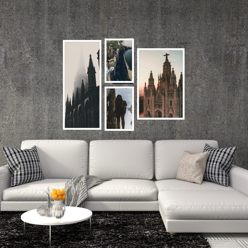 تابلو بکلیت طرح منظره شهری مدل W-454 مجموعه 4 عددی