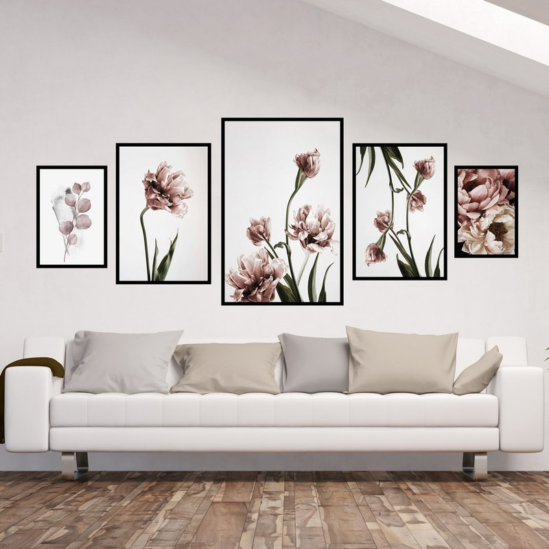 تابلو بکلیت طرح گل مدل B-435 مجموعه 5 عددی