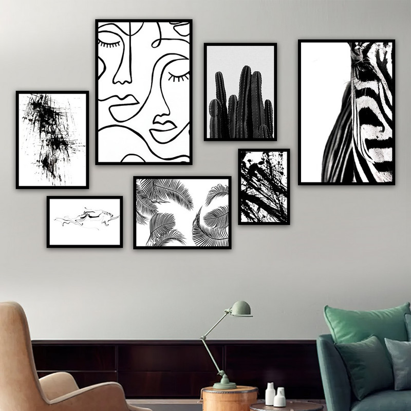 تابلو بکلیت طرح مدرن زبرا و کاکتوس مدل B-742 مجموعه 7 عددی