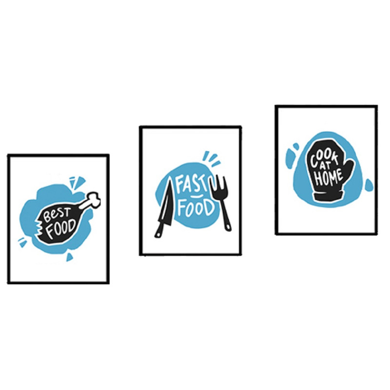 تابلو بکلیت طرح آشپزخانه و آشپزی مدل B-327 بسته 3 عددی