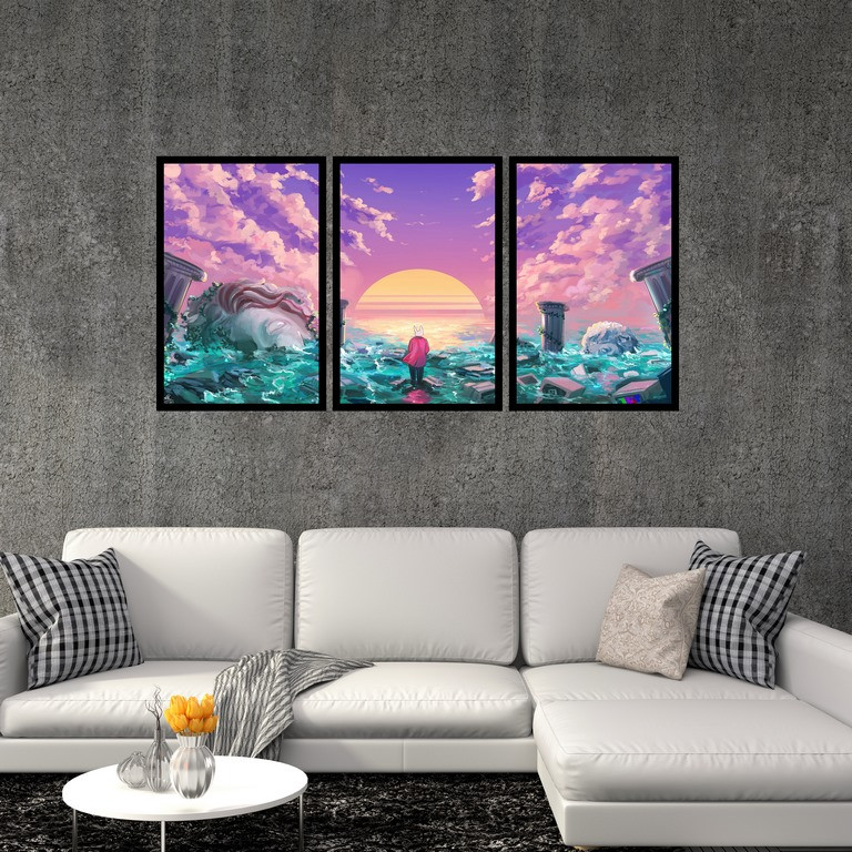 تابلو بکلیت طرح نقاشی سورئال مدل B-S4881 مجموعه 3 عددی