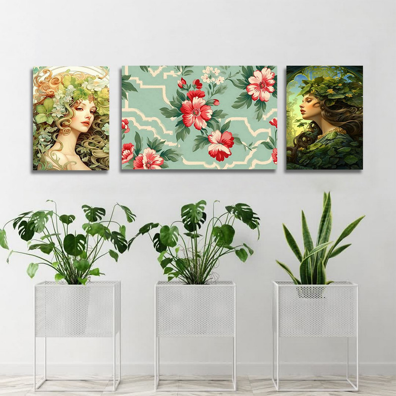 تابلو شاسی بکلیت طرح گل و چهره مدل SH-1179  مجموعه 3 عددی