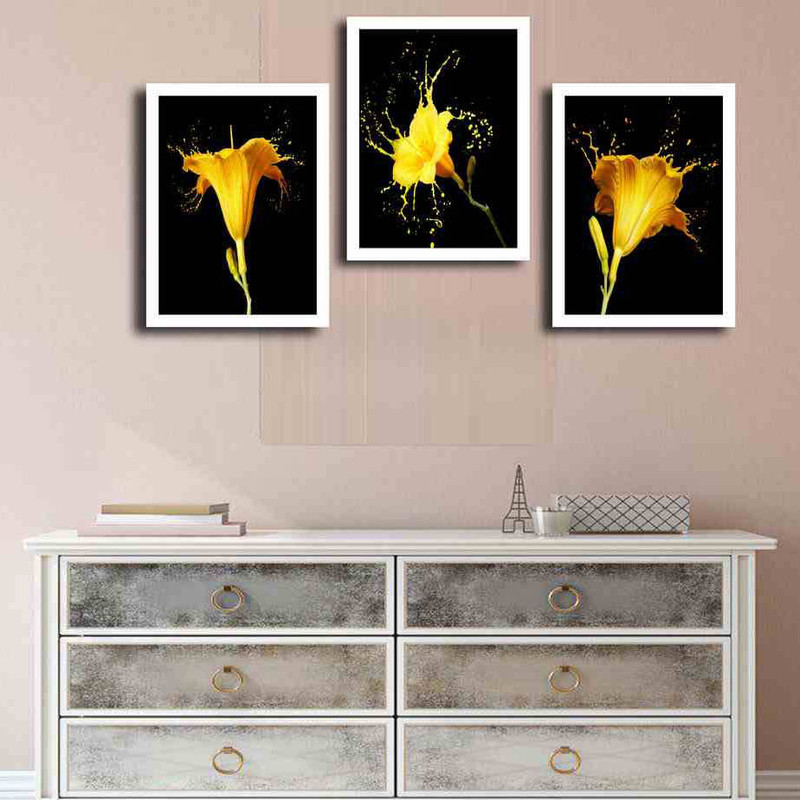 تابلو بکلیت طرح گل رنگی مدل دکوراتیو کد W-192 مجموعه 3 عددی