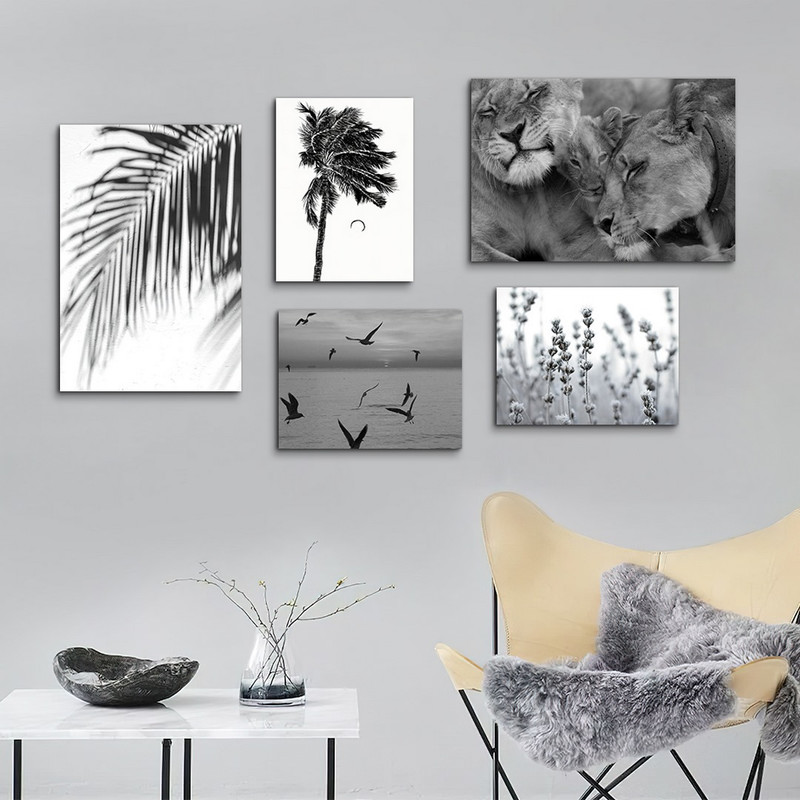 تابلو شاسی بکلیت طرح درخت نخل و شیر مدل SH-997 مجموعه 5 عددی