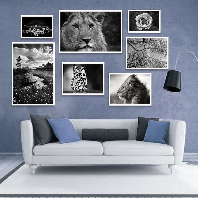 تابلو بکلیت مدل طرح پروانه و شیر و گل W-1059  مجموعه 7 عددی