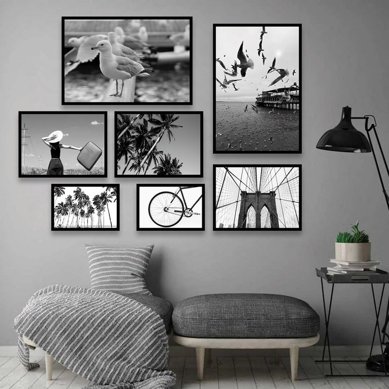 تابلو بکلیت مدل طرح پرنده و دریا و درخت و پل B-1023  مجموعه 7 عددی