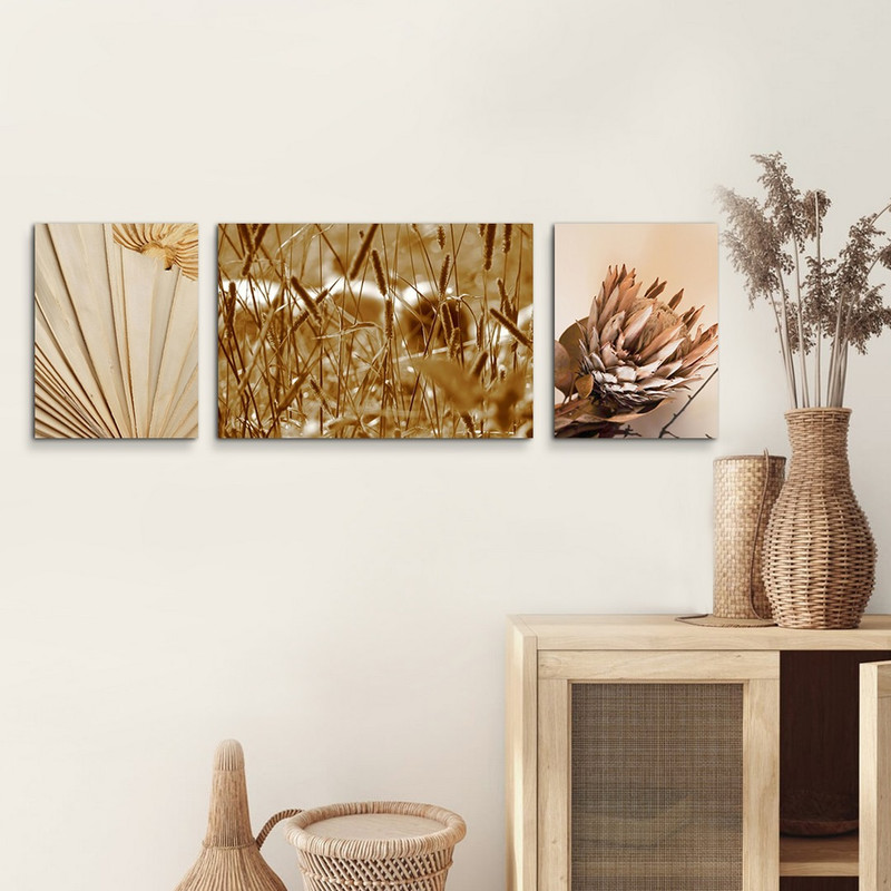 تابلو شاسی بکلیت طرح مزرعه گل نی مدل SH-1010 مجموعه 3 عددی