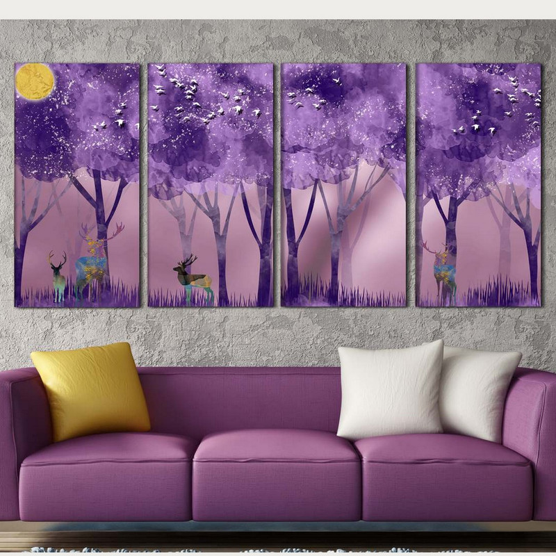 تابلو شاسی بکلیت طرح دکوراتیو نقاشی مدرن مدل SH-371 مجموعه 4 عددی