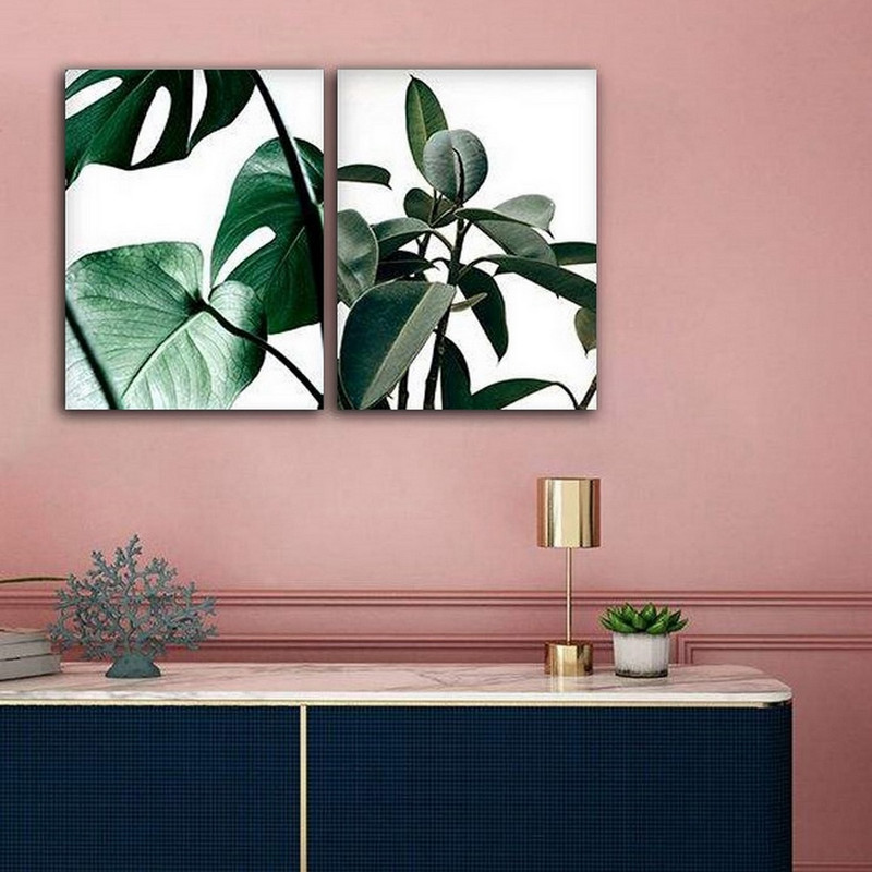 تابلو شاسی بکلیت طرح دکوراتیو برگ سبز مدل SH-277 مجموعه 1 عددی