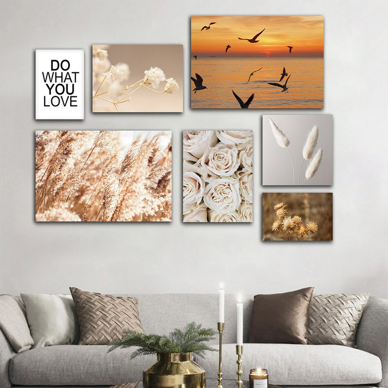 تابلو شاسی بکلیت طرح منظره طبیعت و رقص پرندگان مدل SH-715 مجموعه 7 عددی