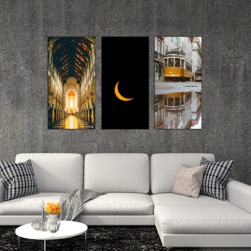 تابلو شاسی بکلیت طرح منظره شهری مدل SH-517 مجموعه 3 عددی