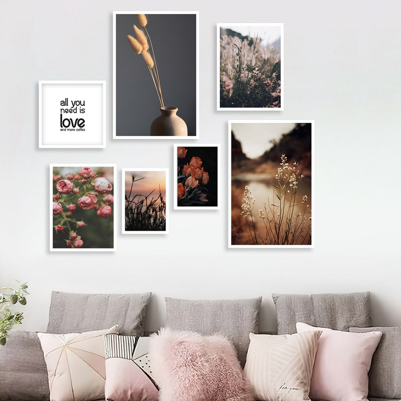 تابلو بکلیت مدل طرح قاصدک و گل W-992  مجموعه 7 عددی