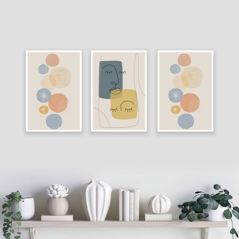 تابلو بکلیت مدل طرح مینیمال گوی و نقاب W-989  مجموعه 3عددی