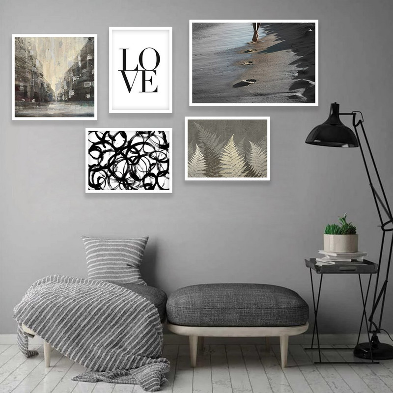 تابلو بکلیت مدل طرح کنار ساحل و ارامش W-963  مجموعه 5 عددی