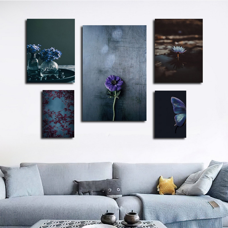 تابلو شاسی بکلیت طرح مدرن طبیعت و پروانه مدل SH-1694 مجموعه 5 عددی