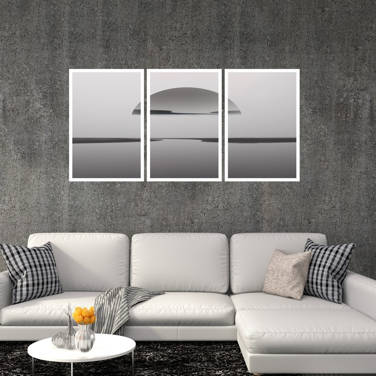 تابلو بکلیت طرح نقاشی مینیمال مدل W-S4830 مجموعه 3 عددی