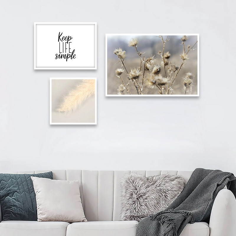 تابلو بکلیت طرح طبیعت و جمله انگیزشی مدل W-823 مجموعه 3 عددی