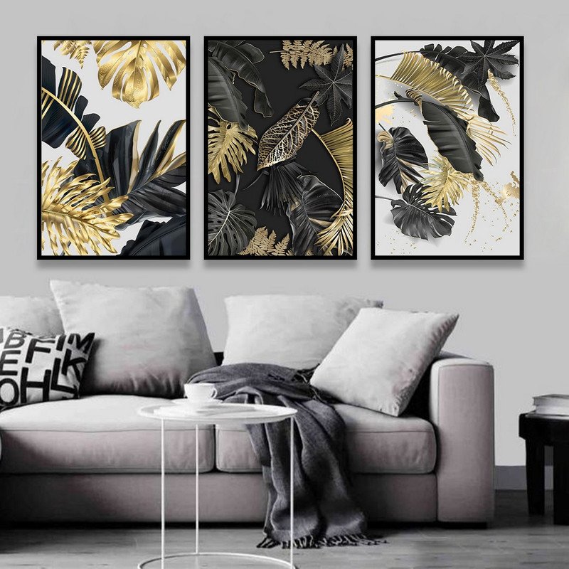 تابلو بکلیت طرح دکوراتیو طبیعت و برگ مدل B-803 مجموعه 3 عددی