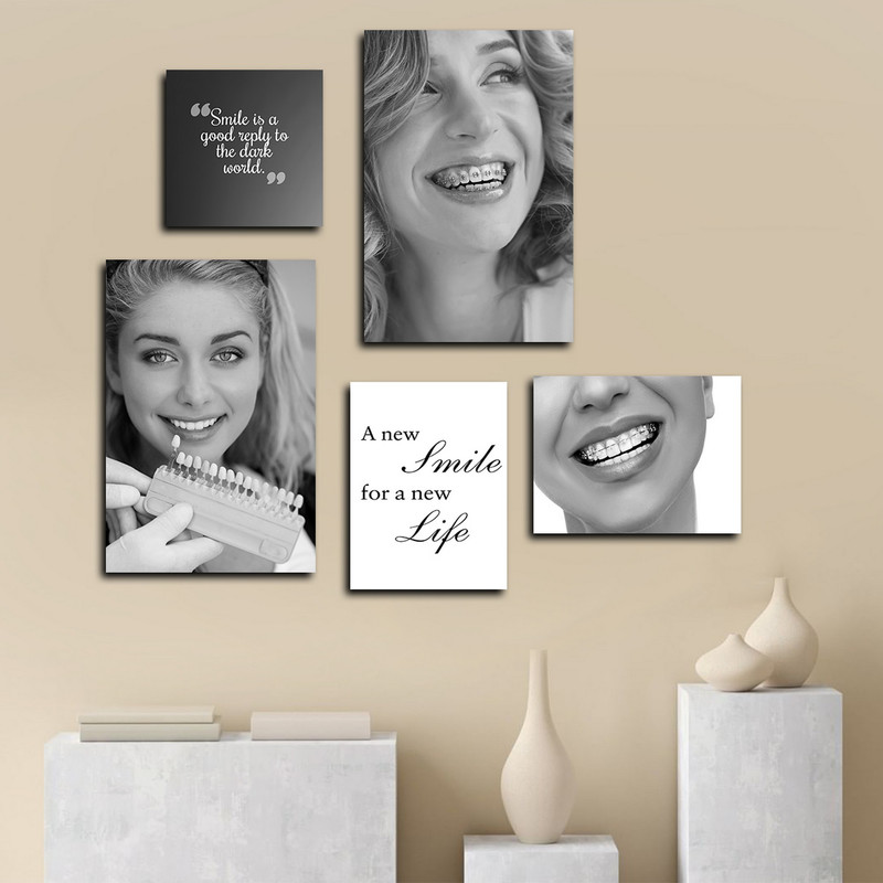 تابلو شاسی بکلیت طرح ارتودنسی و دندانپزشکی مدل SH-1577 مجموعه 5 عددی