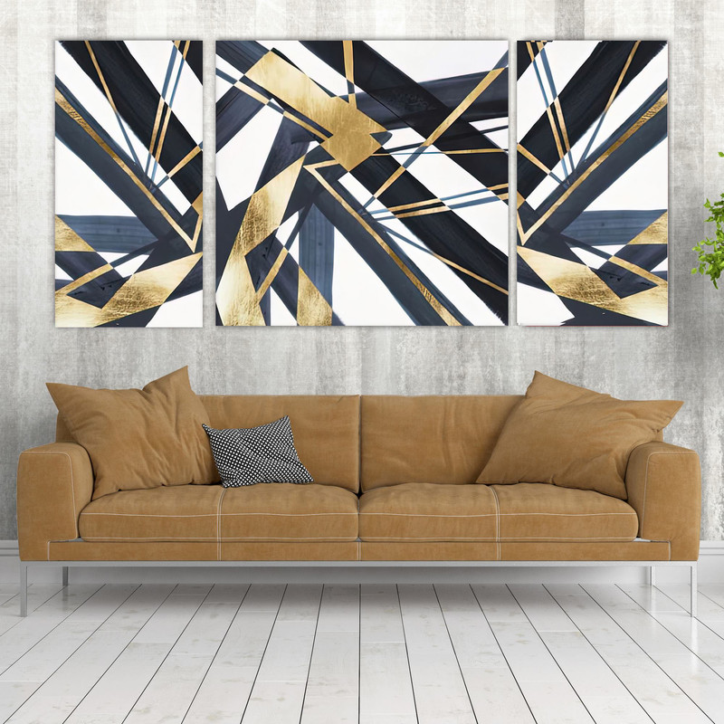 تابلو شاسی بکلیت طرح نقاشی مدرن مدل SH-1546 مجموعه 3 عددی