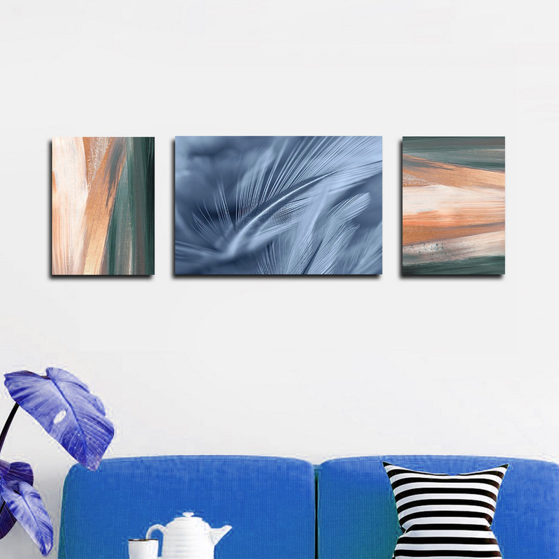 تابلو شاسی بکلیت طرح نقاشی مدرن دکوراتیو مدل SH-1713 مجموعه 3 عددی