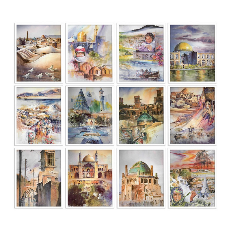 تابلو بکلیت مدل نقاشی فرهنگ و هنر ایران کد 429 مجموعه 12 عددی