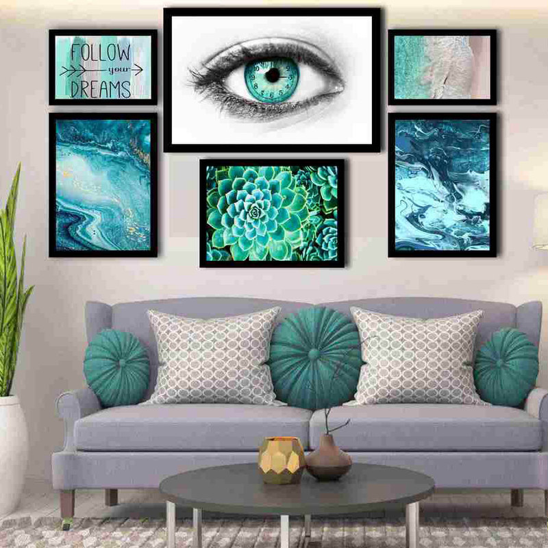 تابلو بکلیت طرح چشم مدل دکوراتیو B-204 مجموعه 6 عددی