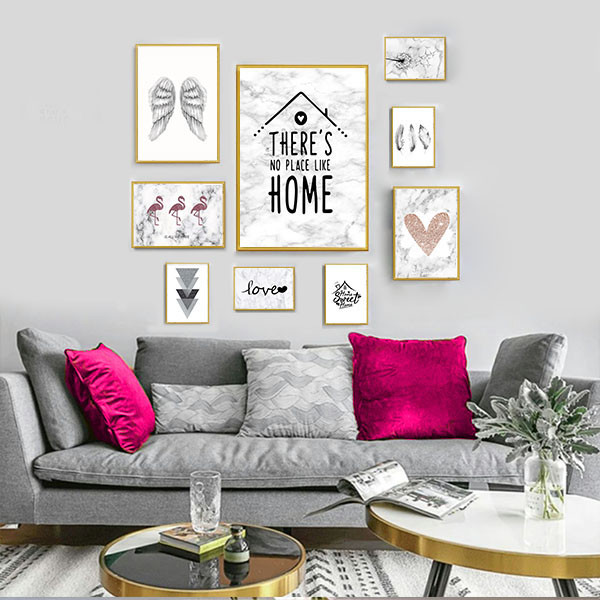 تابلو بکلیت طرح خانه عشق مدل دکوراتیو T-294 مجموعه 9 عددی