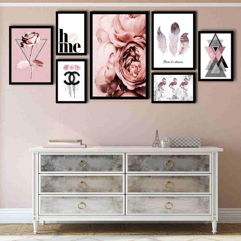 تابلو بکلیت طرح گل و زندگی مدرن مدل B-256 مجموعه 7 عددی