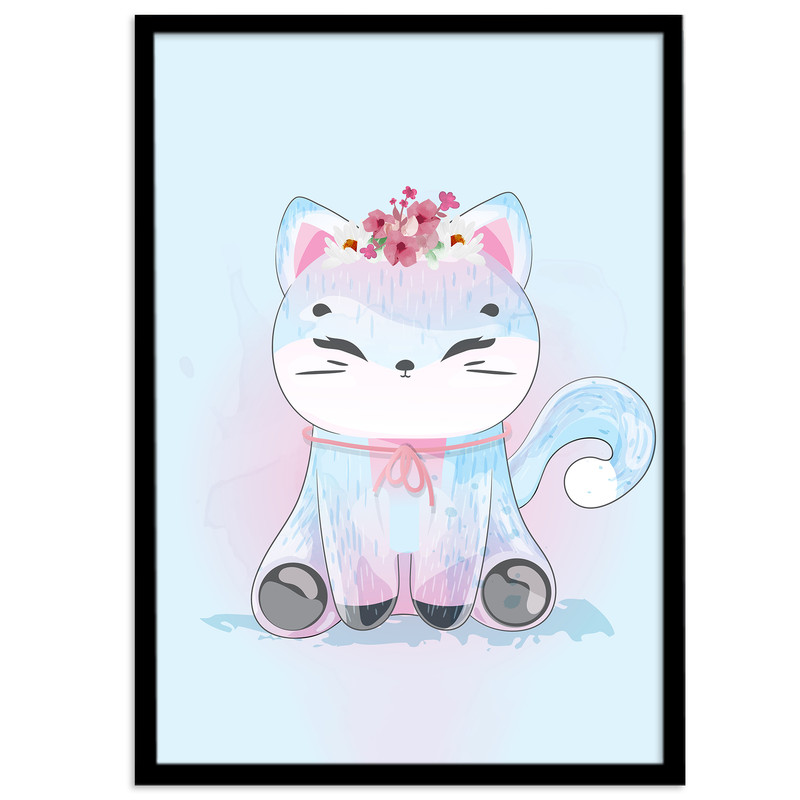 تابلو اتاق کودک و نوزاد بکلیت طرح گربه مدل B-246