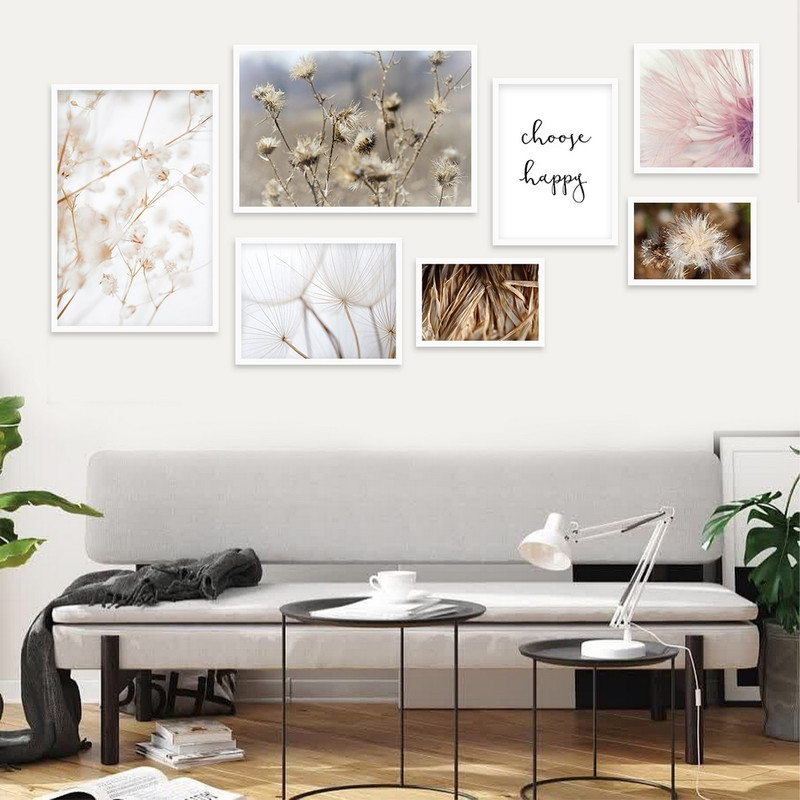 تابلو بکلیت طرح جمله انگیزشی و قاصدک مدل W-703 مجموعه 7 عددی