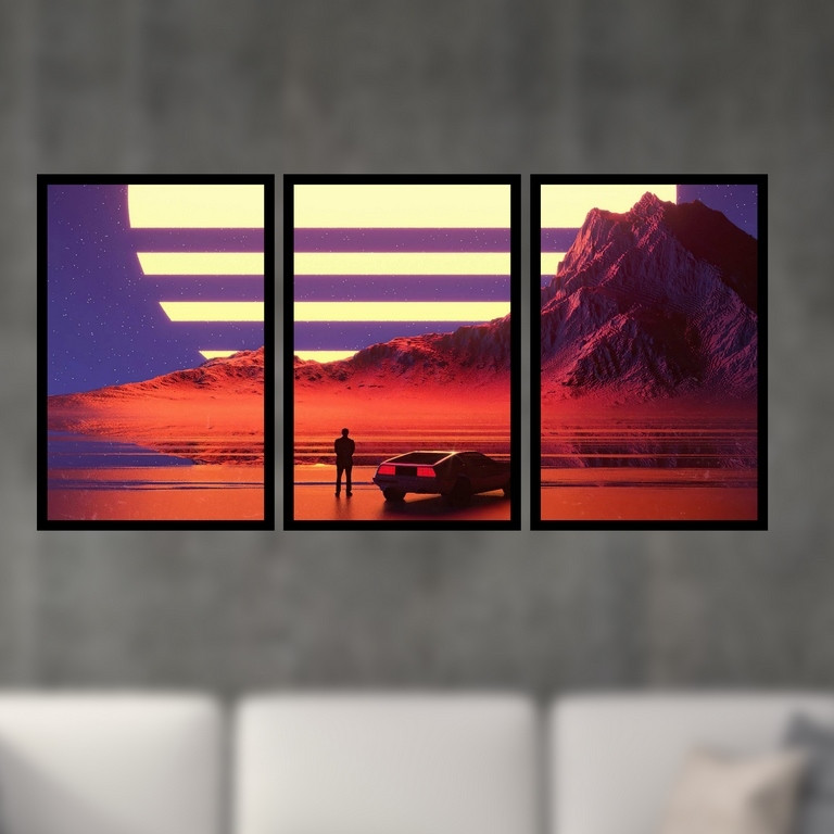 تابلو بکلیت طرح فانتزی ماشین مدل B-S4913 مجموعه 3 عددی