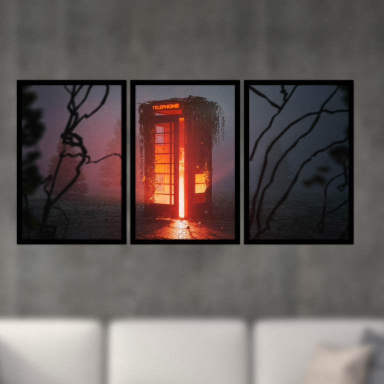 تابلو بکلیت طرح کیوسک تلفن مدل B-S4790 مجموعه 3 عددی