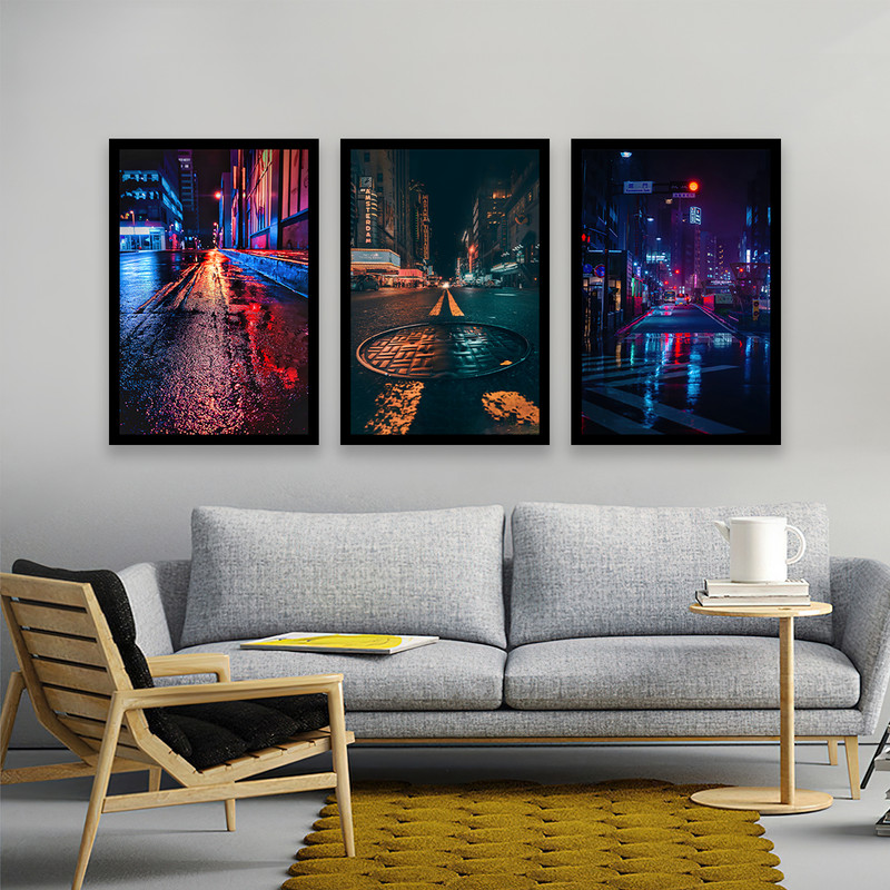 تابلو بکلیت طرح دکوراتیو شهری مدرن مدل B-667 مجموعه 3 عددی