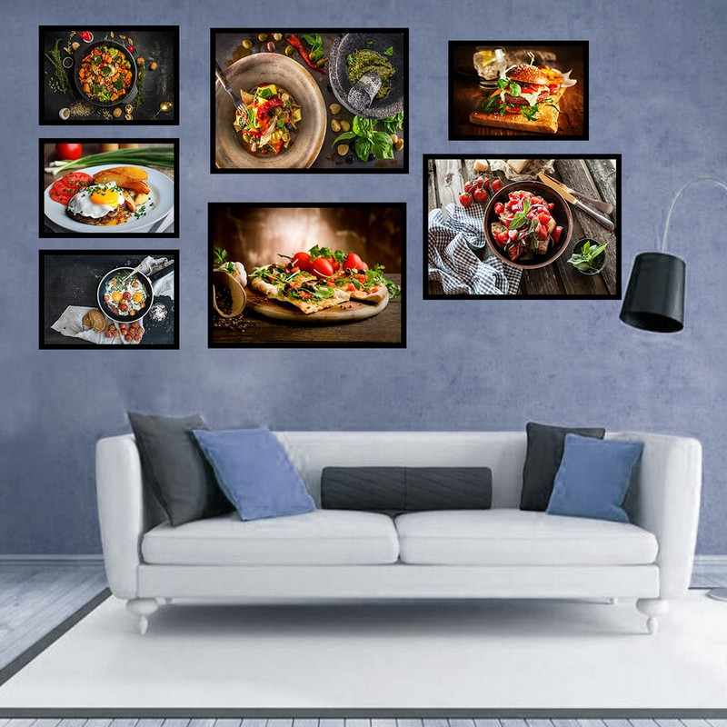 تابلو بکلیت طرح رستوران و آشپزخانه مدل B-892 مجموعه 7 عددی