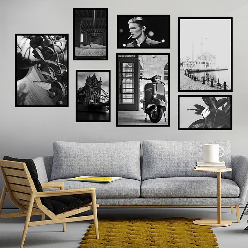 تابلو بکلیت طرح ترکیبی منظره شهر و طبیعت مدل B-875 مجموعه 7عددی